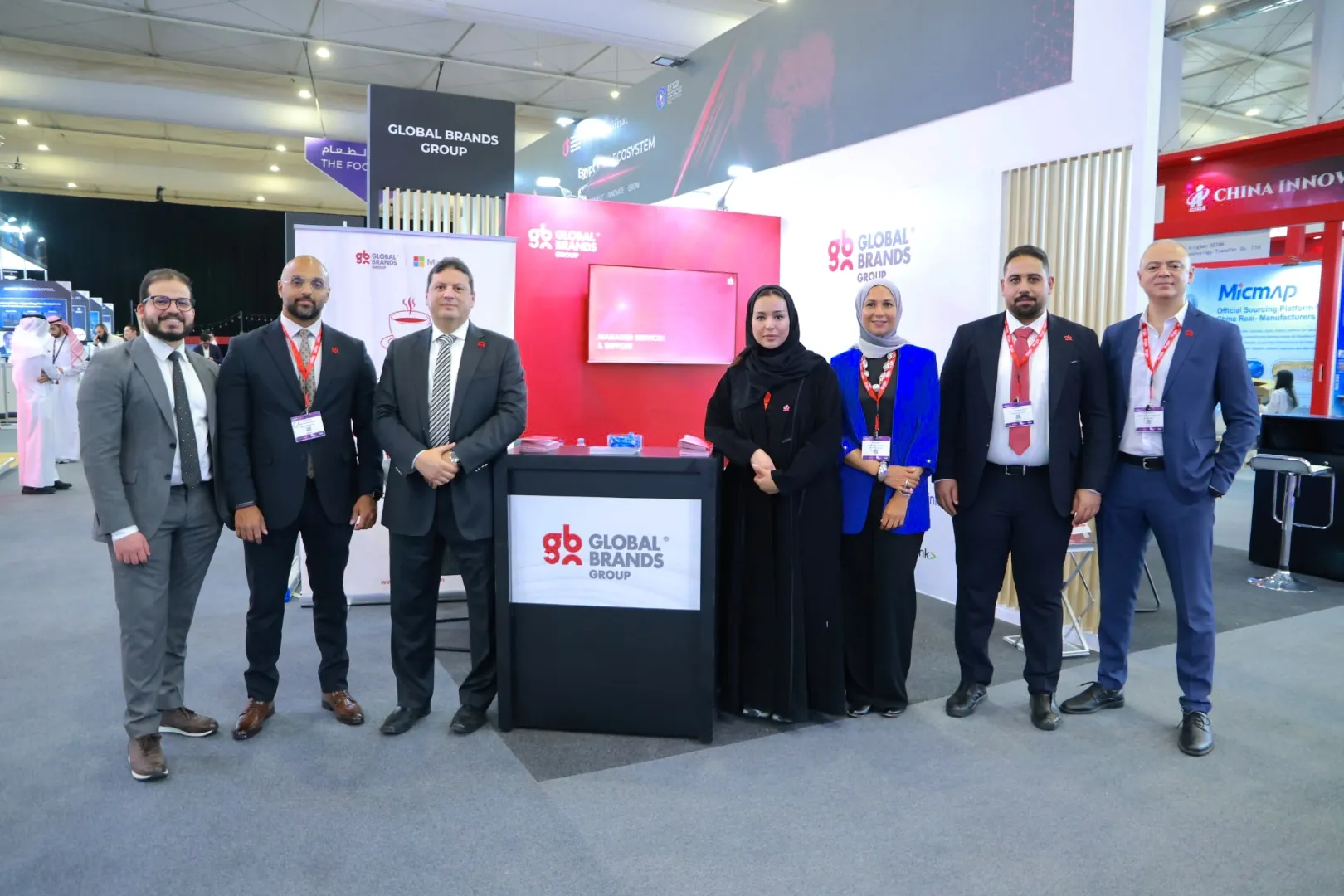 Global Brands Group team at the GBG booth during LEAP 2026 in Saudi Arabia.